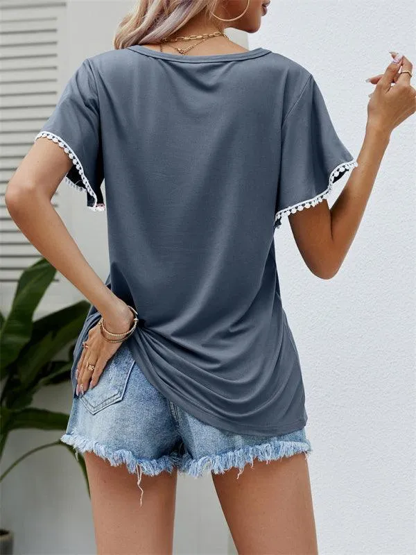 Elegant Floral Chiffon Blouse with Flowing Sleeves for Women