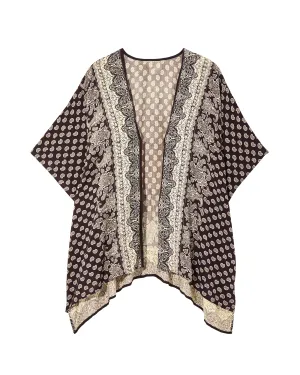 Ella Half-Sleeve Kimono | Black / Ivory