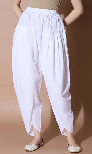 ETHNIC WHITE DHOTI PANT FOR WOMEN