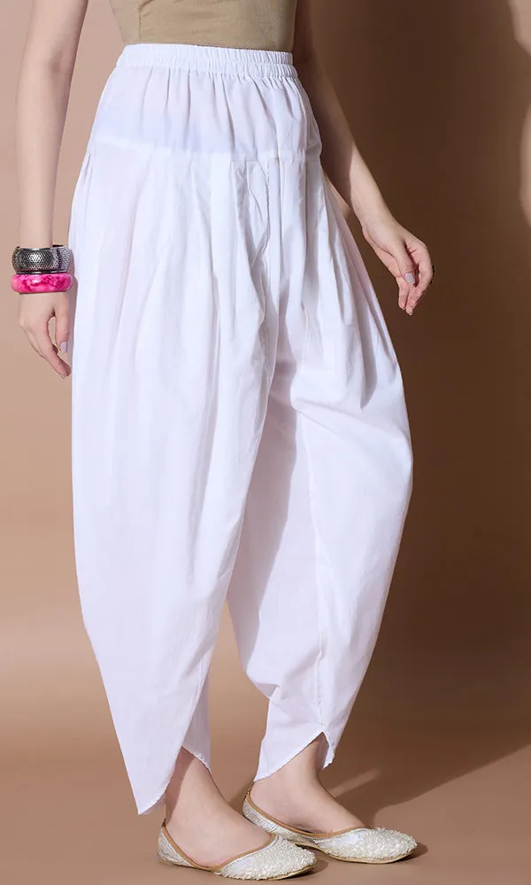 ETHNIC WHITE DHOTI PANT FOR WOMEN
