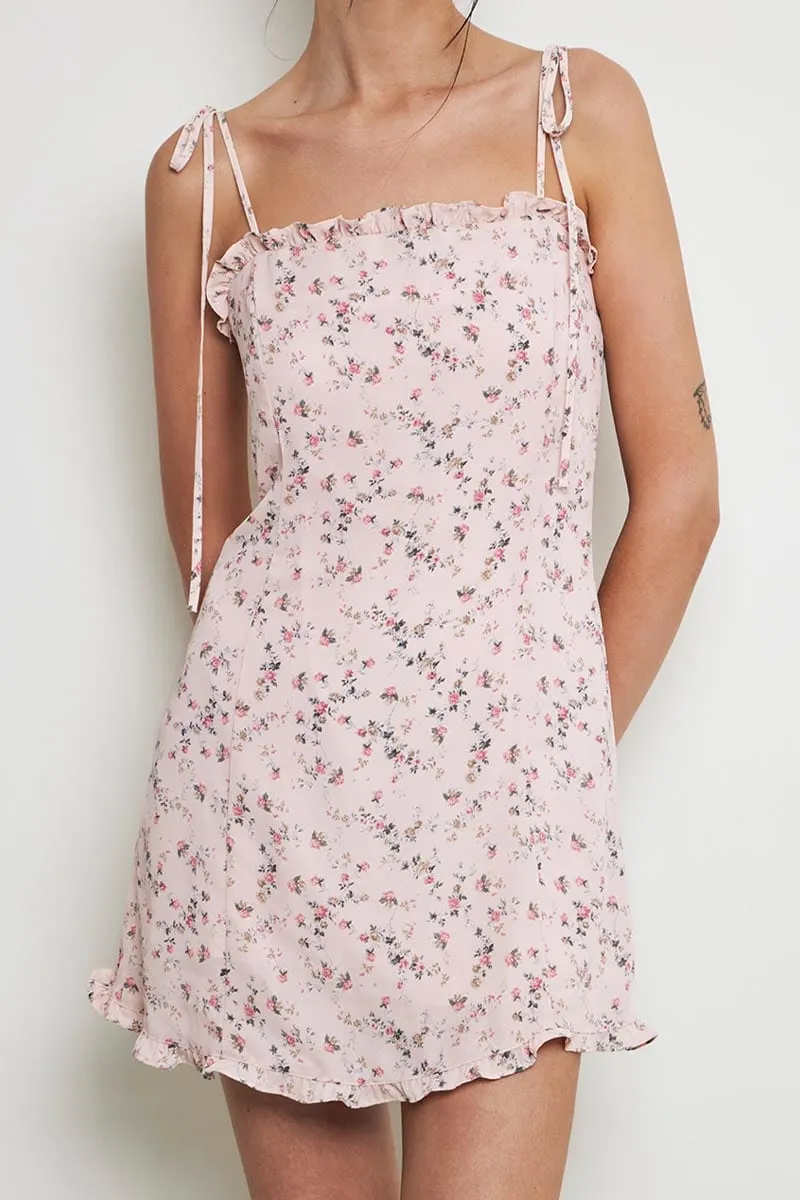 Evianna Floral Graceful Print Mini Dress