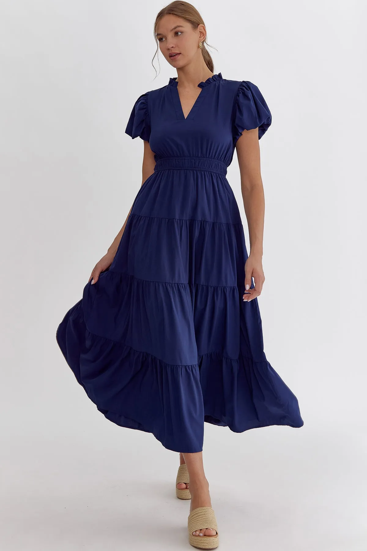 Fall Vibes Tiered Midi Dress