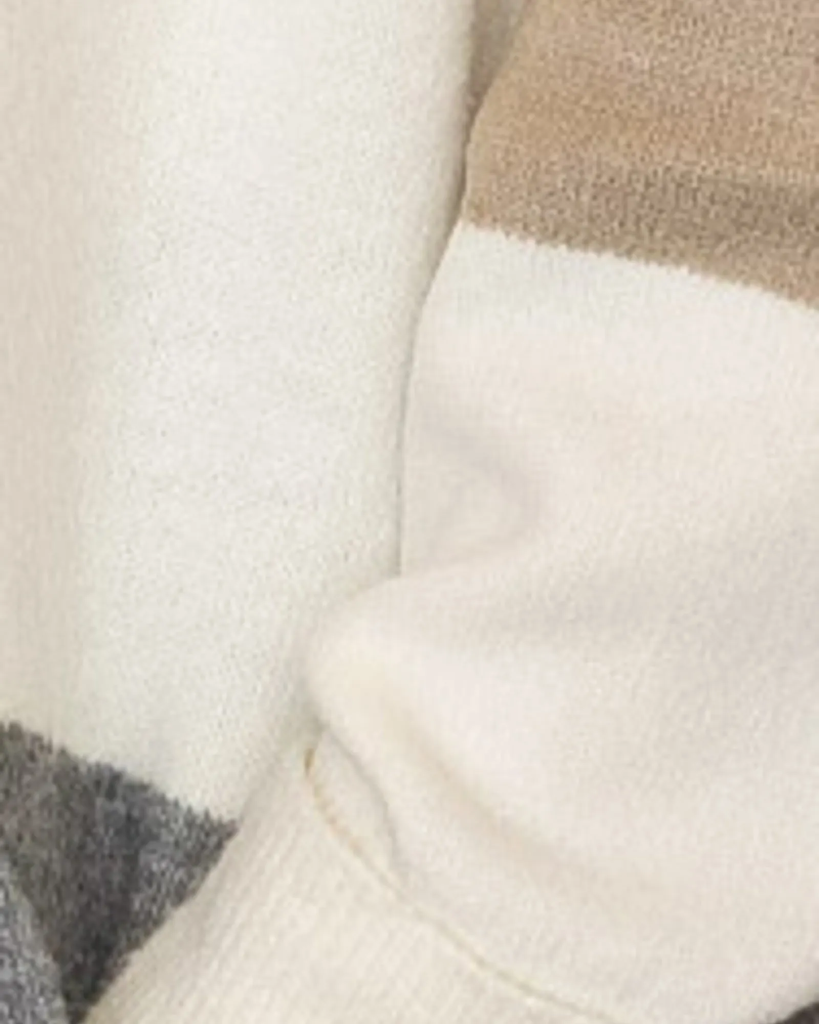 Fiona Colorblock Long Cardigan | Ivory / Light Grey