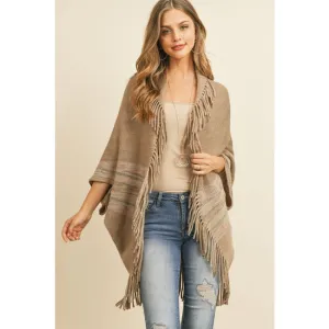 Fringe Stripe Poncho