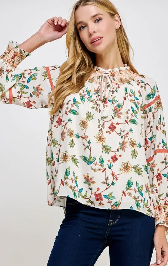 Garden Gala Smocked Top
