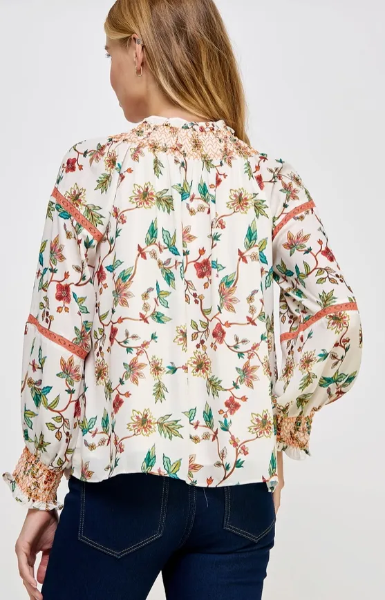 Garden Gala Smocked Top