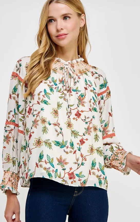 Garden Gala Smocked Top