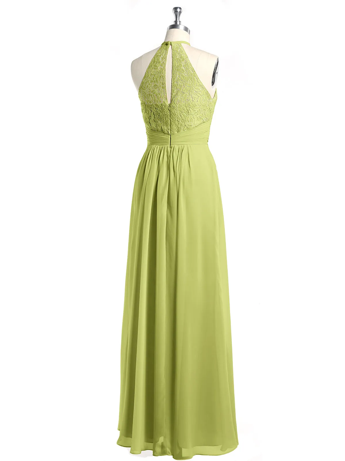 Halter Chiffon And Lace Long Dresses Clover Plus Size