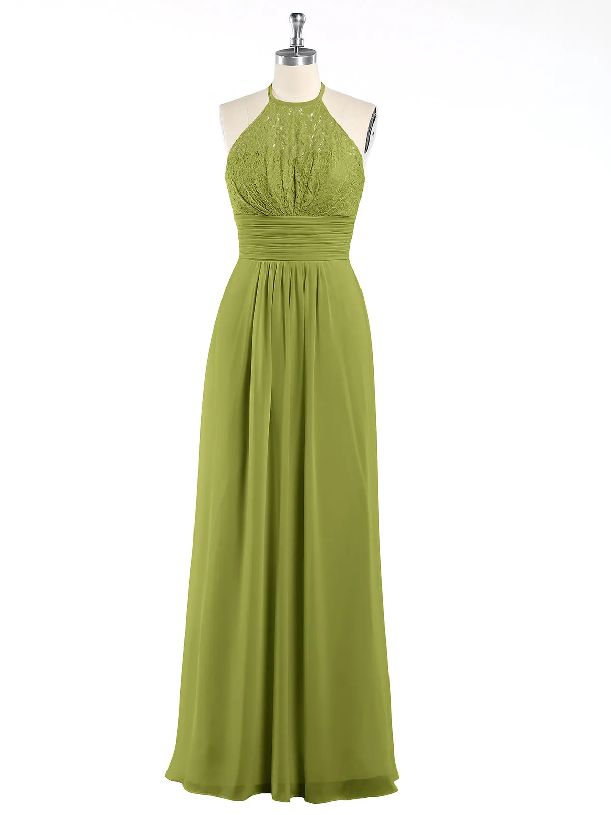 Halter Chiffon And Lace Long Dresses Clover Plus Size