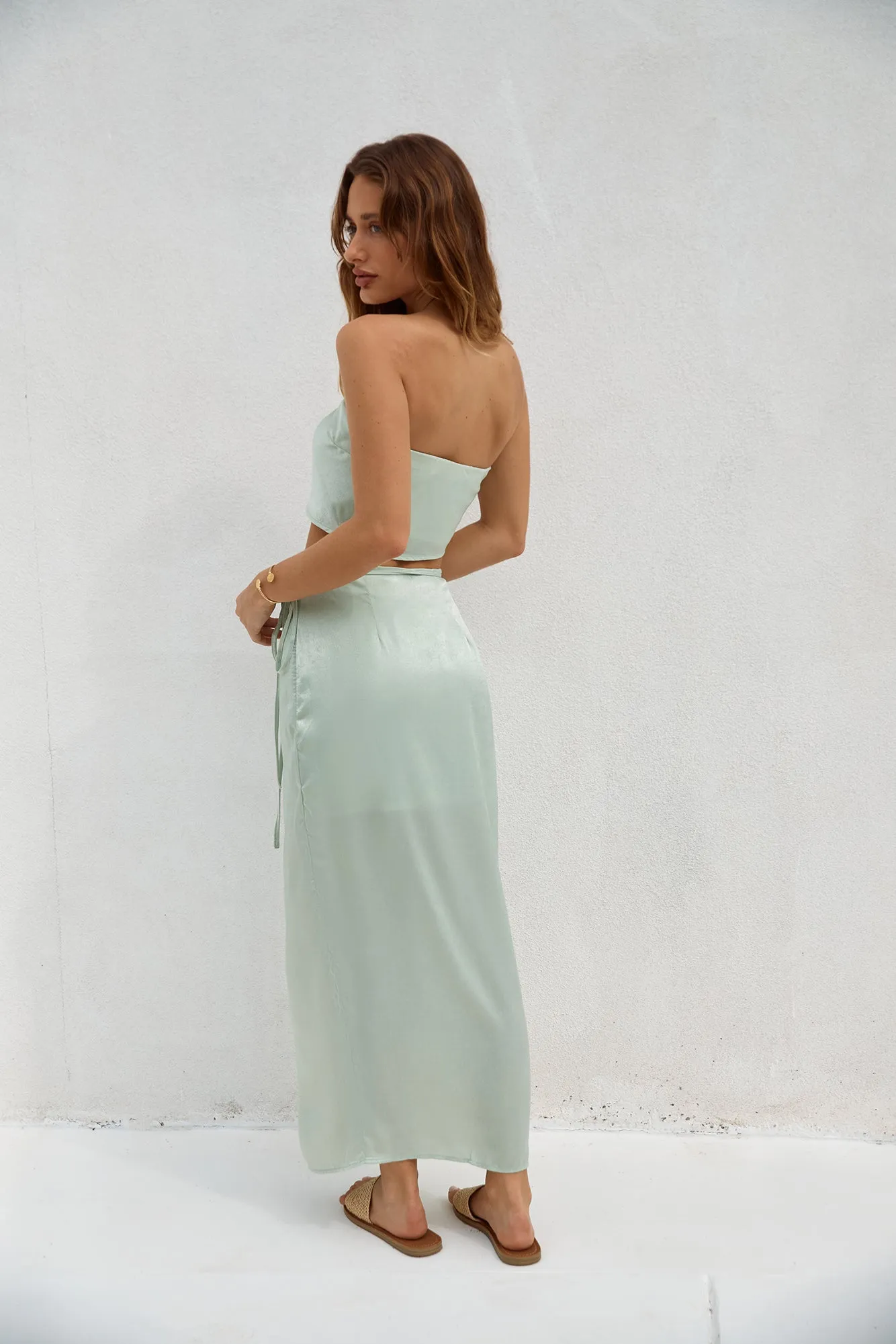 Here To Stay Maxi Skirt Green