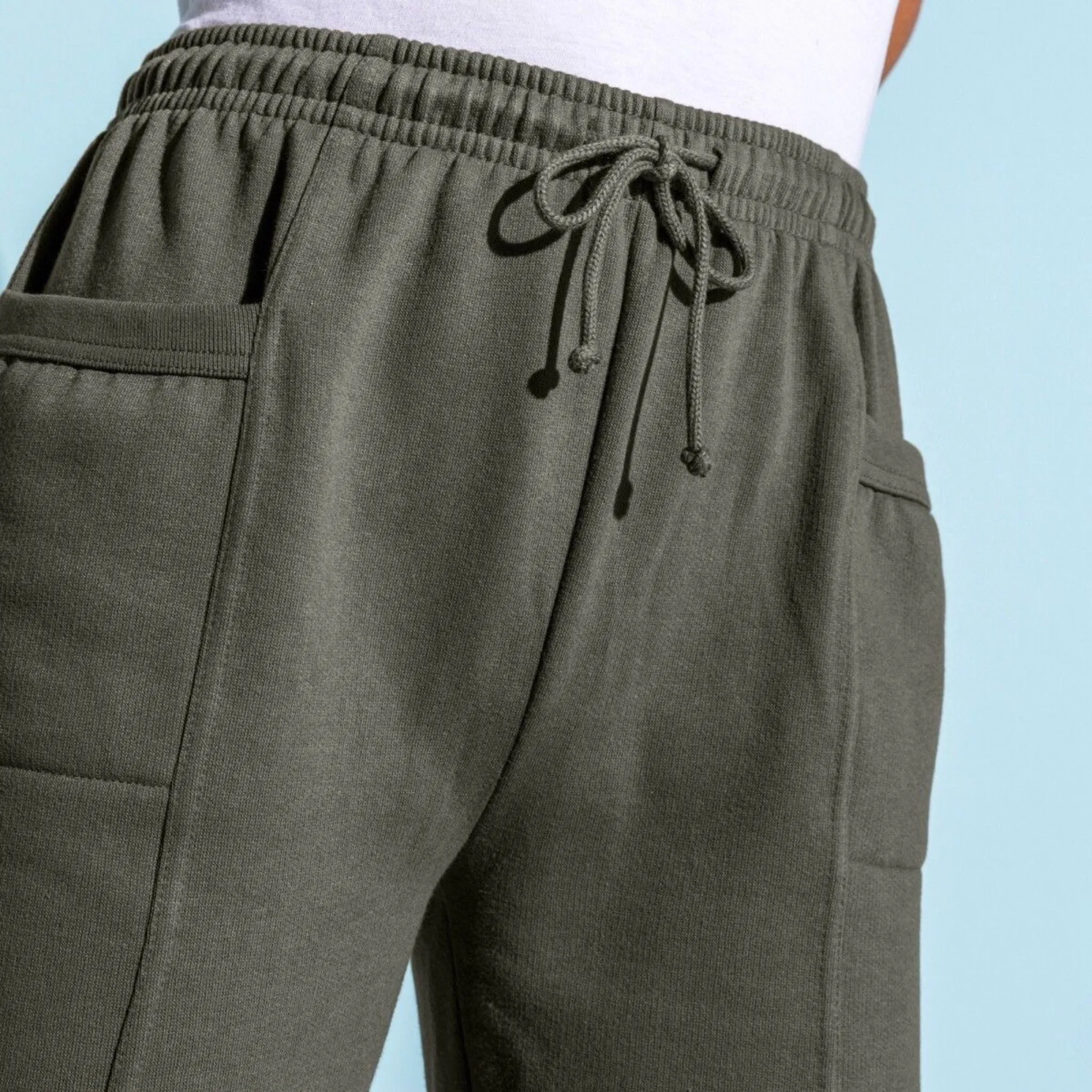 High Waist Fleece Jogger Sweatpant Khaki