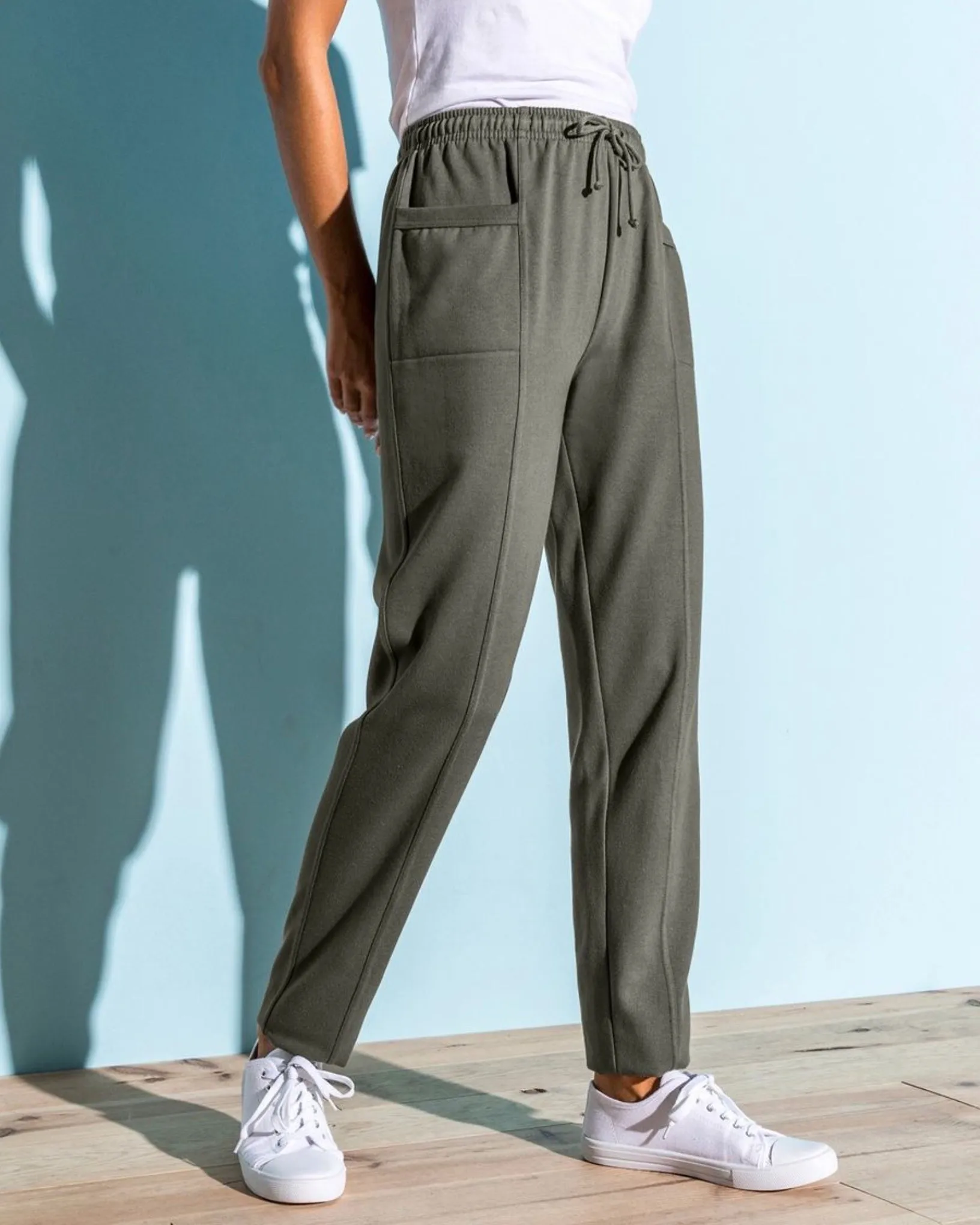 High Waist Fleece Jogger Sweatpant Khaki
