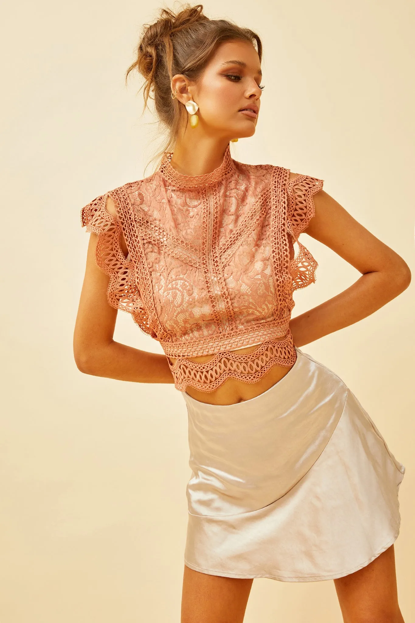 It's Only Fair Satin Skirt - Champagne