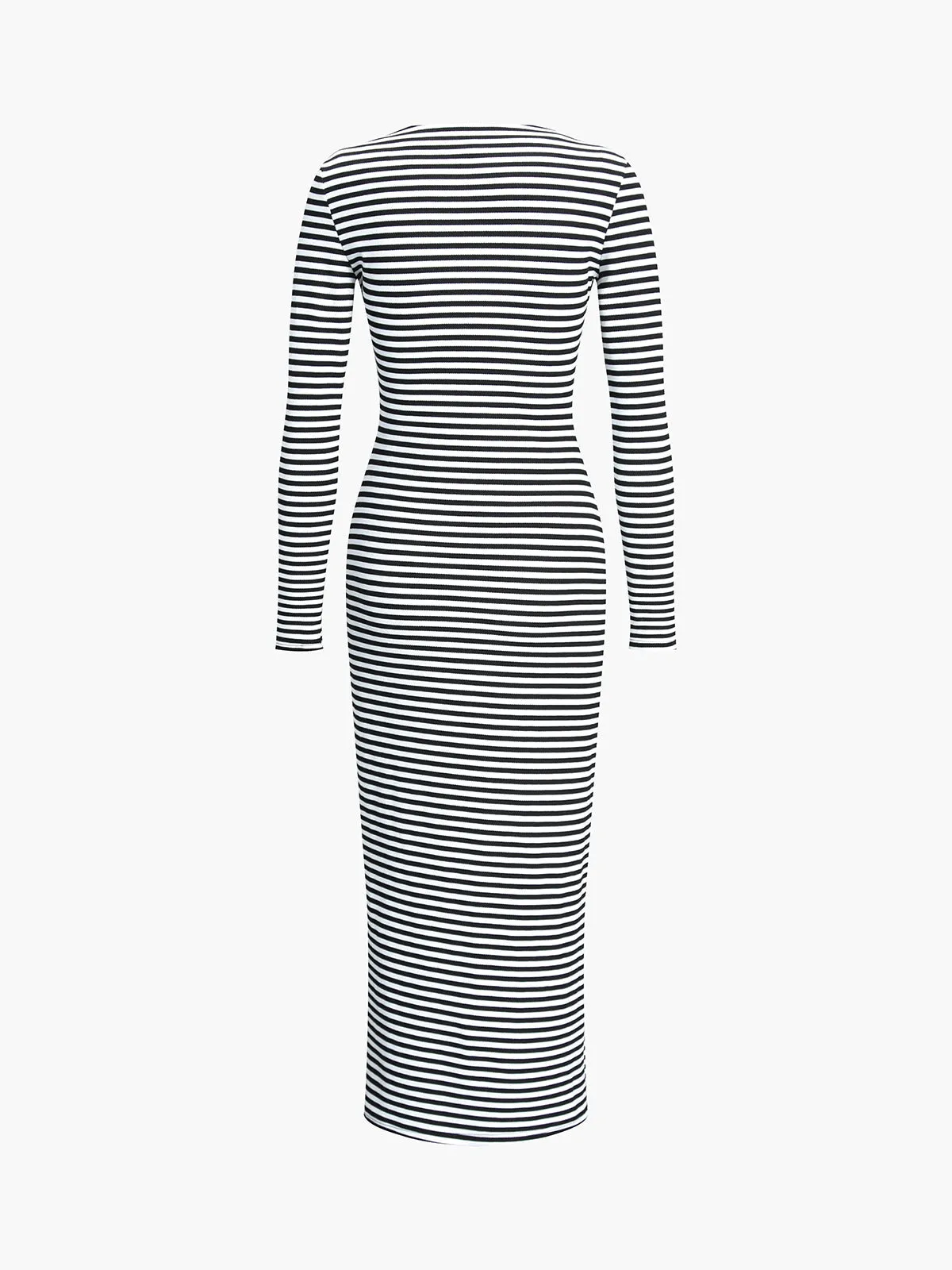 Know Your Worth Long Modern Sleeve Stripe Midi Dress