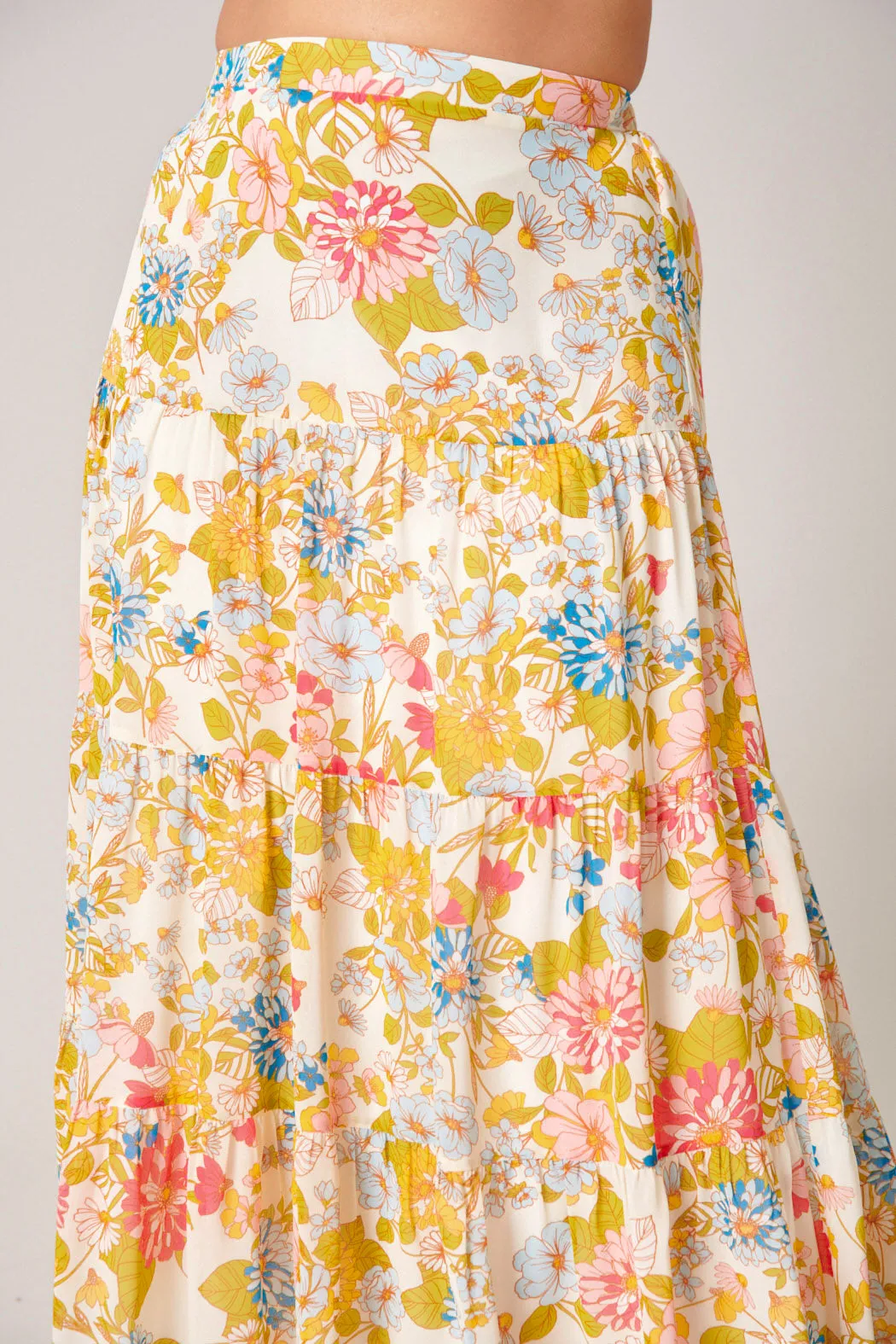 La Rochelle Bellingham Tiered Maxi Skirt Curve