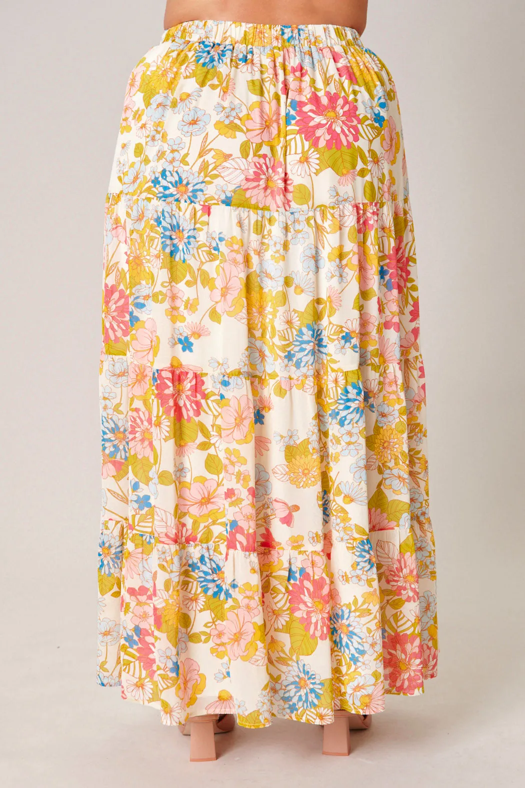 La Rochelle Bellingham Tiered Maxi Skirt Curve