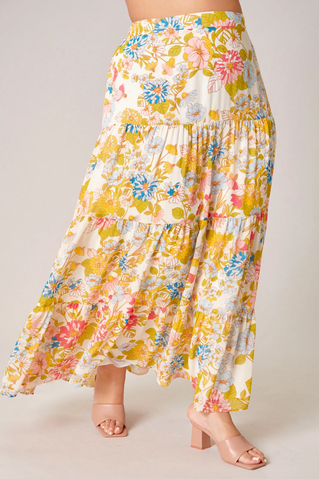 La Rochelle Bellingham Tiered Maxi Skirt Curve