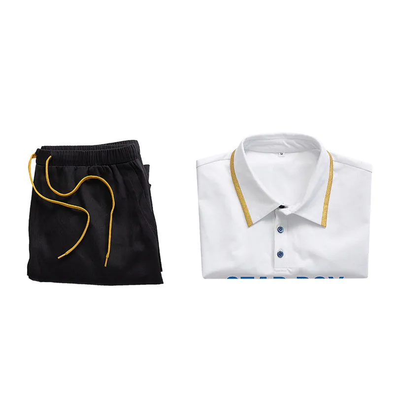 Light And Night Jesse Cosplay Costume Anime White T-shirt Black Shorts Halloween Carnival Suit
