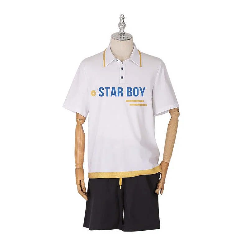 Light And Night Jesse Cosplay Costume Anime White T-shirt Black Shorts Halloween Carnival Suit