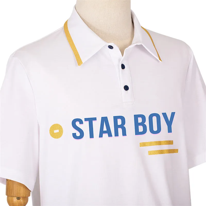 Light And Night Jesse Cosplay Costume Anime White T-shirt Black Shorts Halloween Carnival Suit