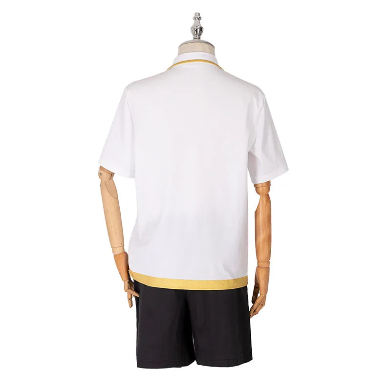 Light And Night Jesse Cosplay Costume Anime White T-shirt Black Shorts Halloween Carnival Suit