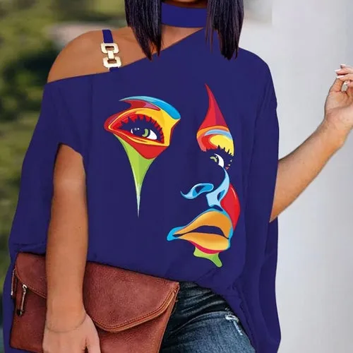 Loose Hollow Out Halter Short Batwing Blouses