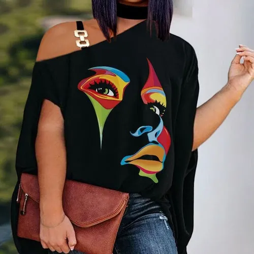 Loose Hollow Out Halter Short Batwing Blouses
