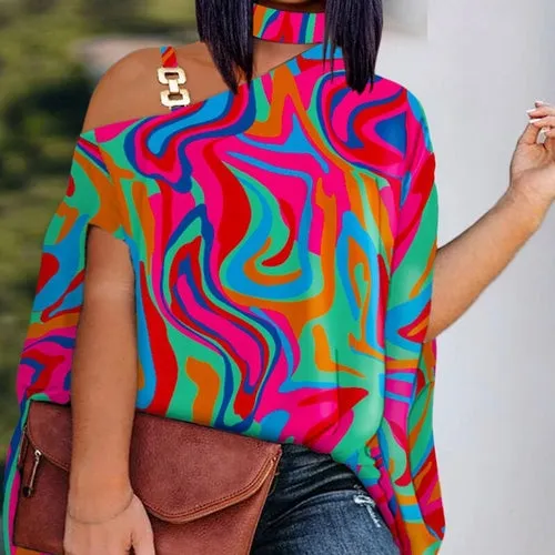 Loose Hollow Out Halter Short Batwing Blouses