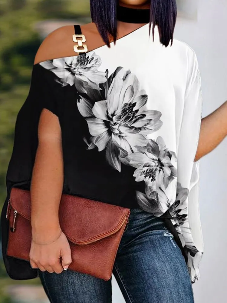 Loose Hollow Out Halter Short Batwing Blouses