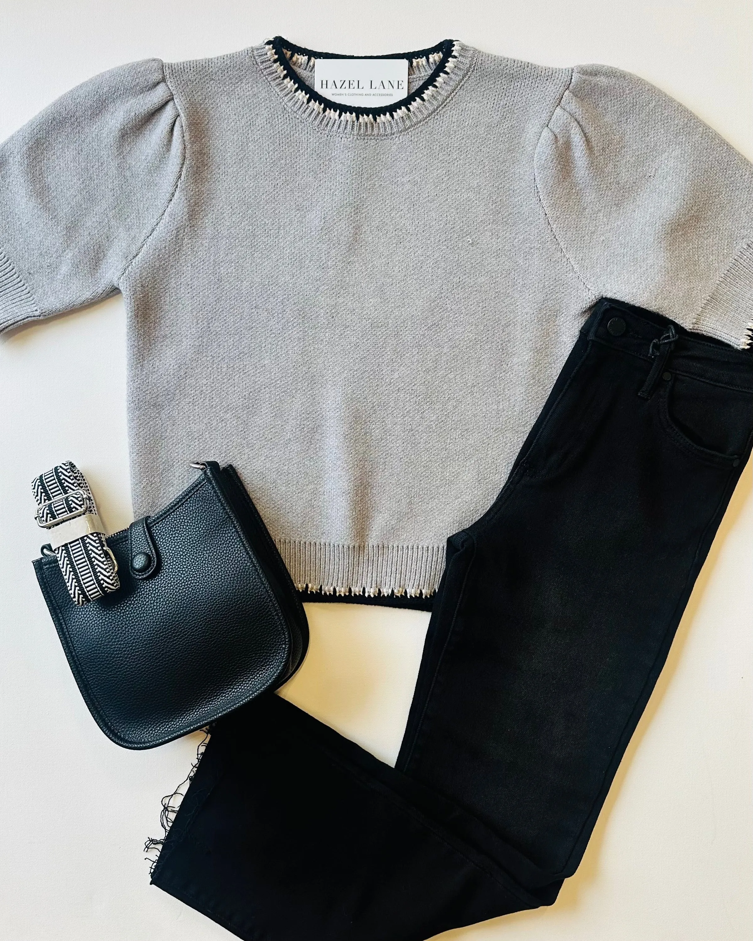 Mintz Sweater Top- Grey
