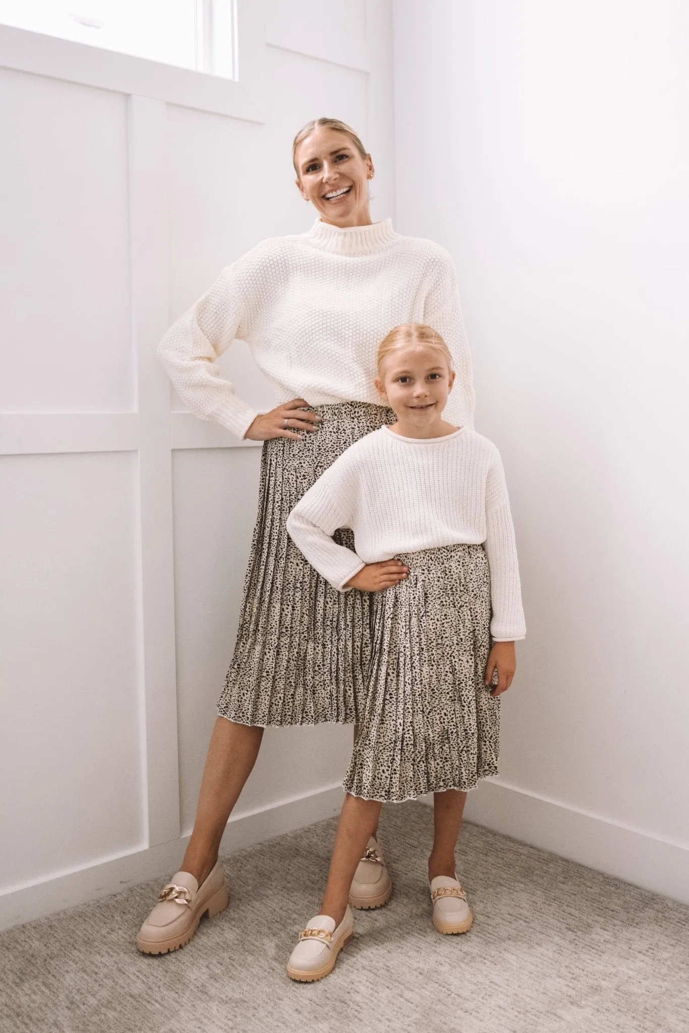 Missy Leopard Pleated Mommy and Me Matching Skirts
