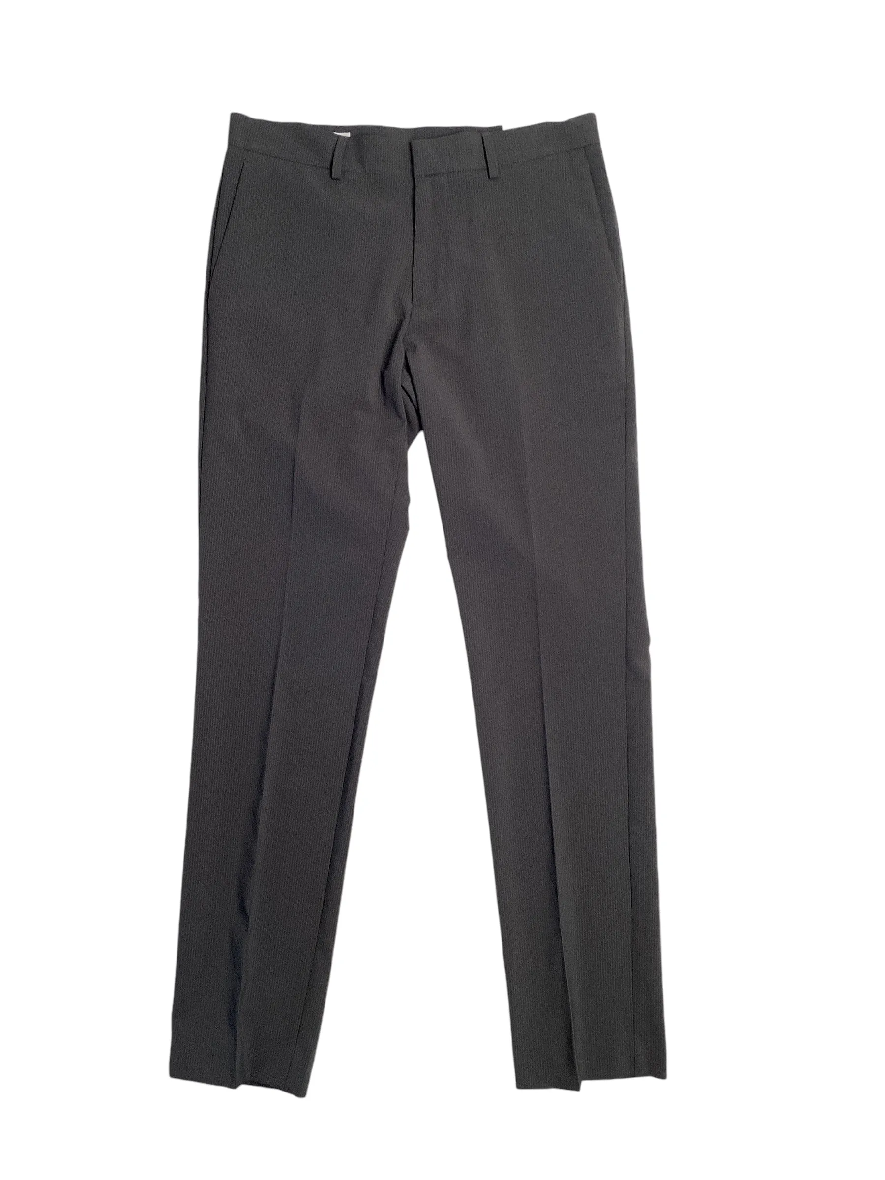 Perry Ellis Portfolio Men's Slim Fit Flat Front Pants Med Grey 33 x 32