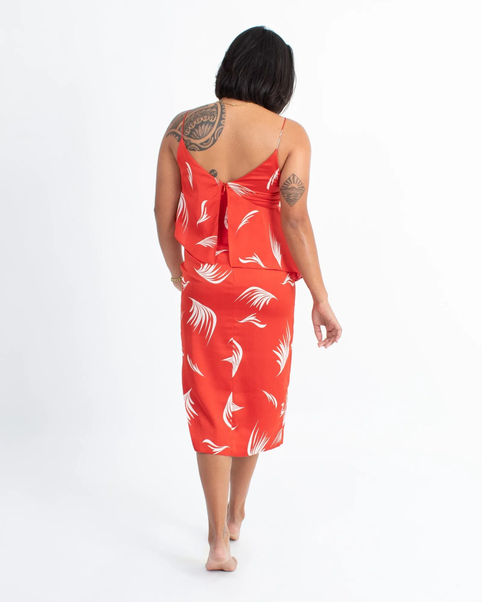 Printed Red Dress