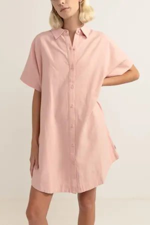 RHYTHM CLASSIC SHIRT DRESS - ROSE
