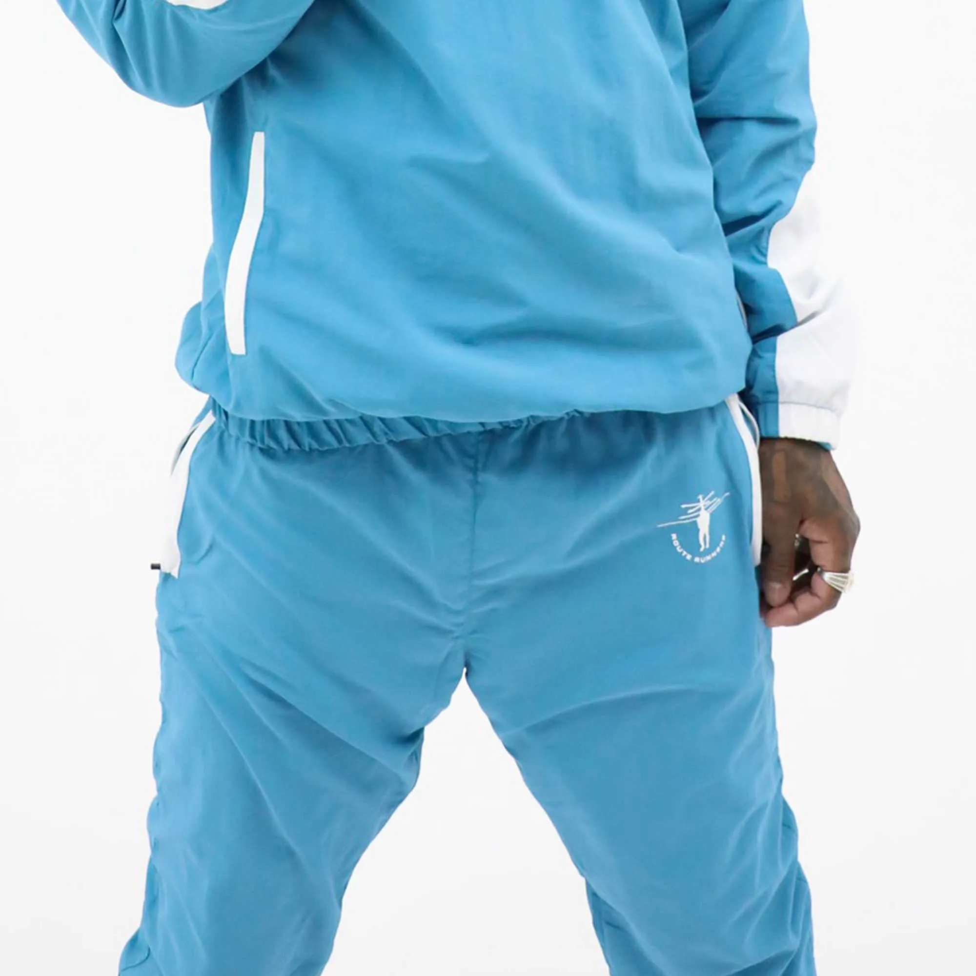 Route Runners Tracksuit Pants - (Blue/White)