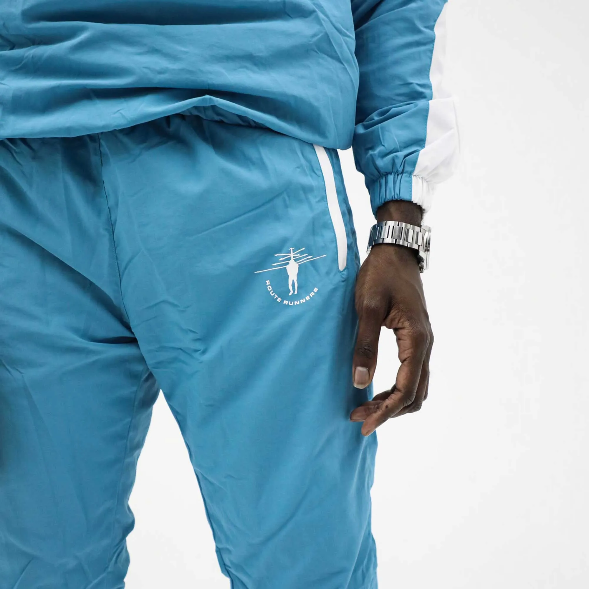 Route Runners Tracksuit Pants - (Blue/White)