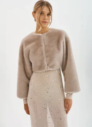 Rowdie Faux Fur Crop Jacket
