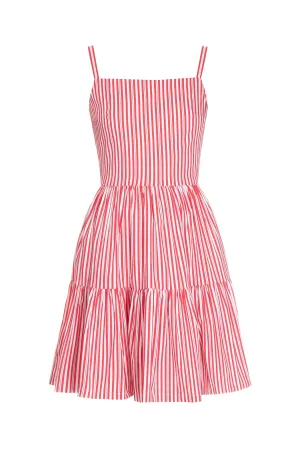 Rubi Red Cotton Mini Dress
