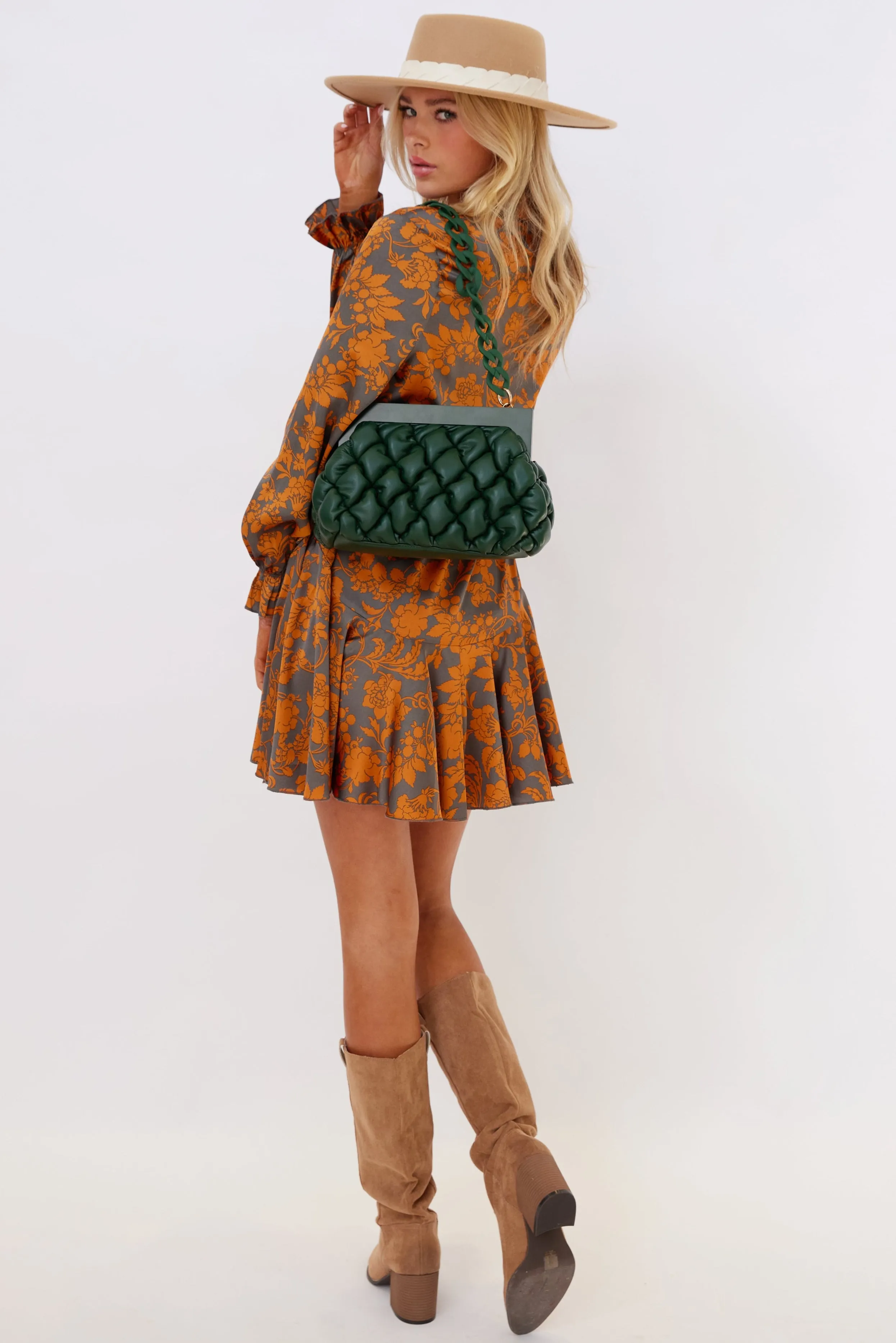 SALE - Erin Printed Long Sleeve Mini Dress