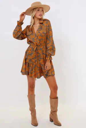 SALE - Erin Printed Long Sleeve Mini Dress
