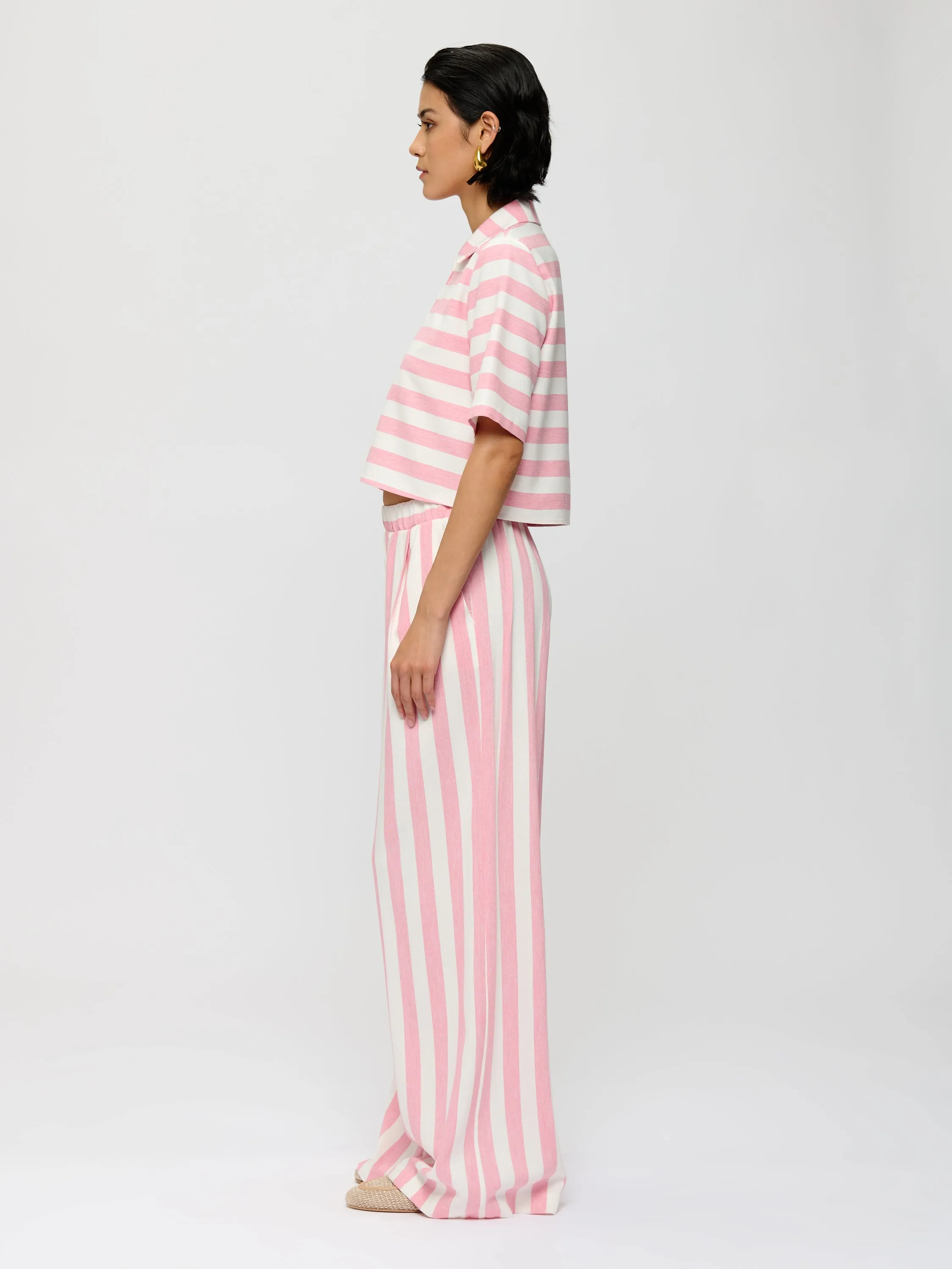 Striped Cropped Shirt