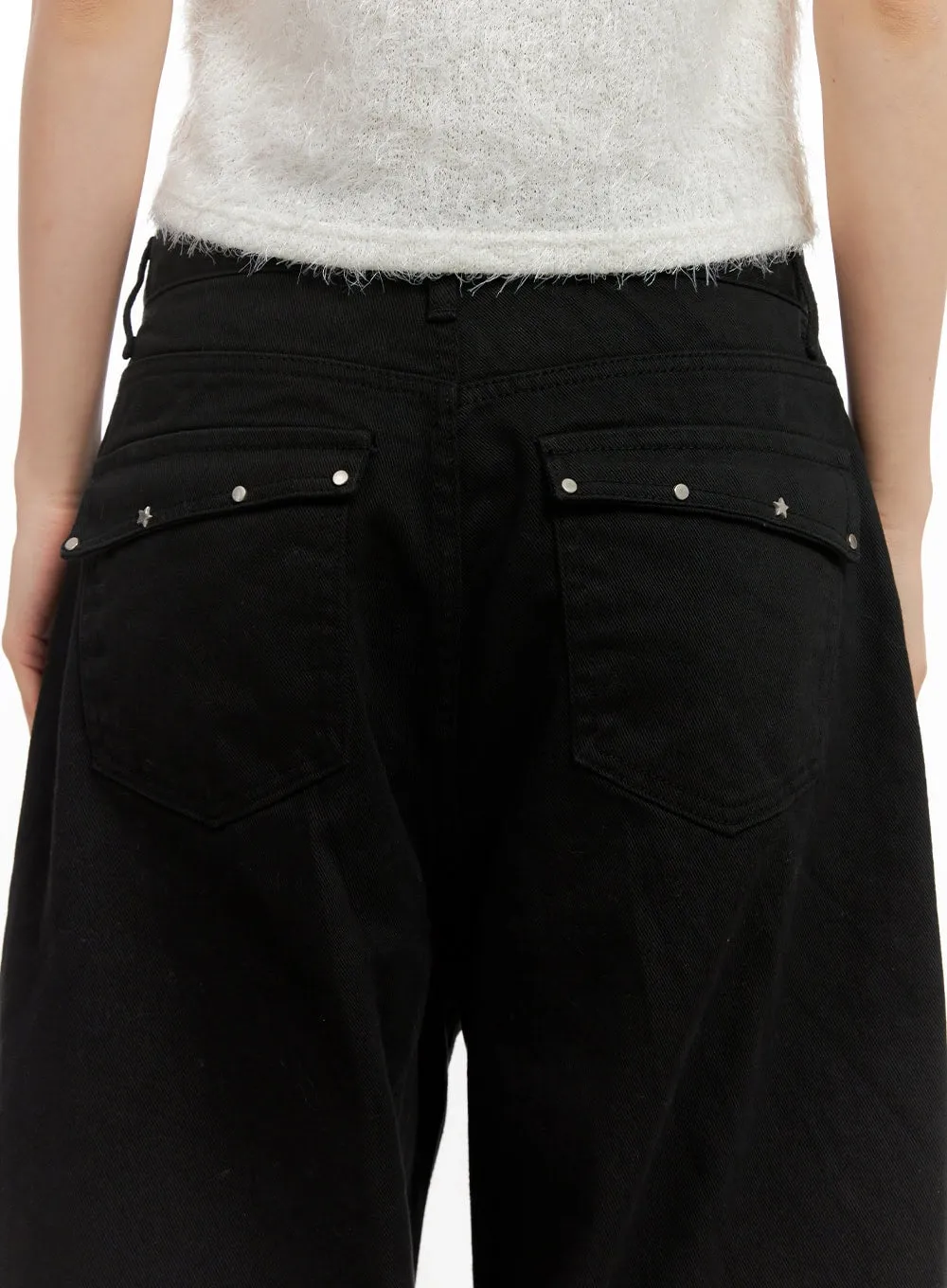Studded Comfy Wide-Fit Pants CN416