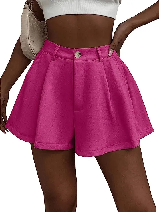 Summer Chic Mocha Brown High Waist Pleated Shorts