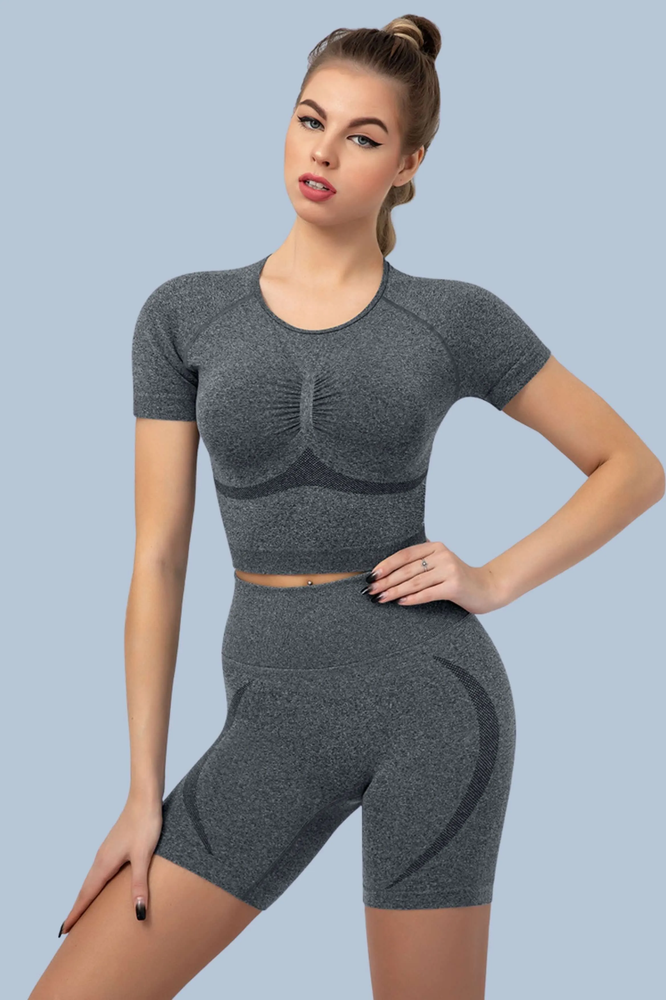 Superfit Breathable Seamless Short Yoga Sets