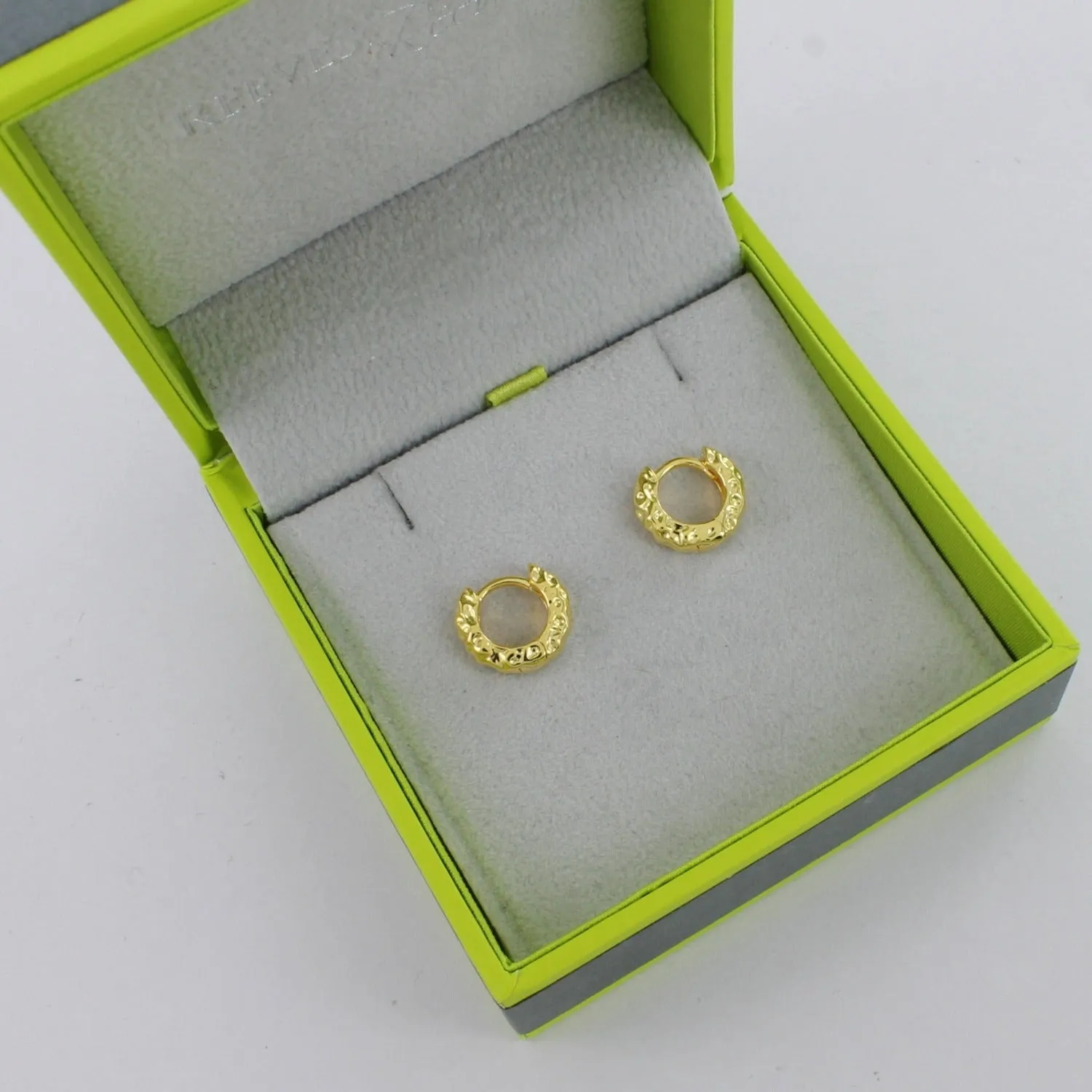 Textured Hoop Sterling Silver Earrings