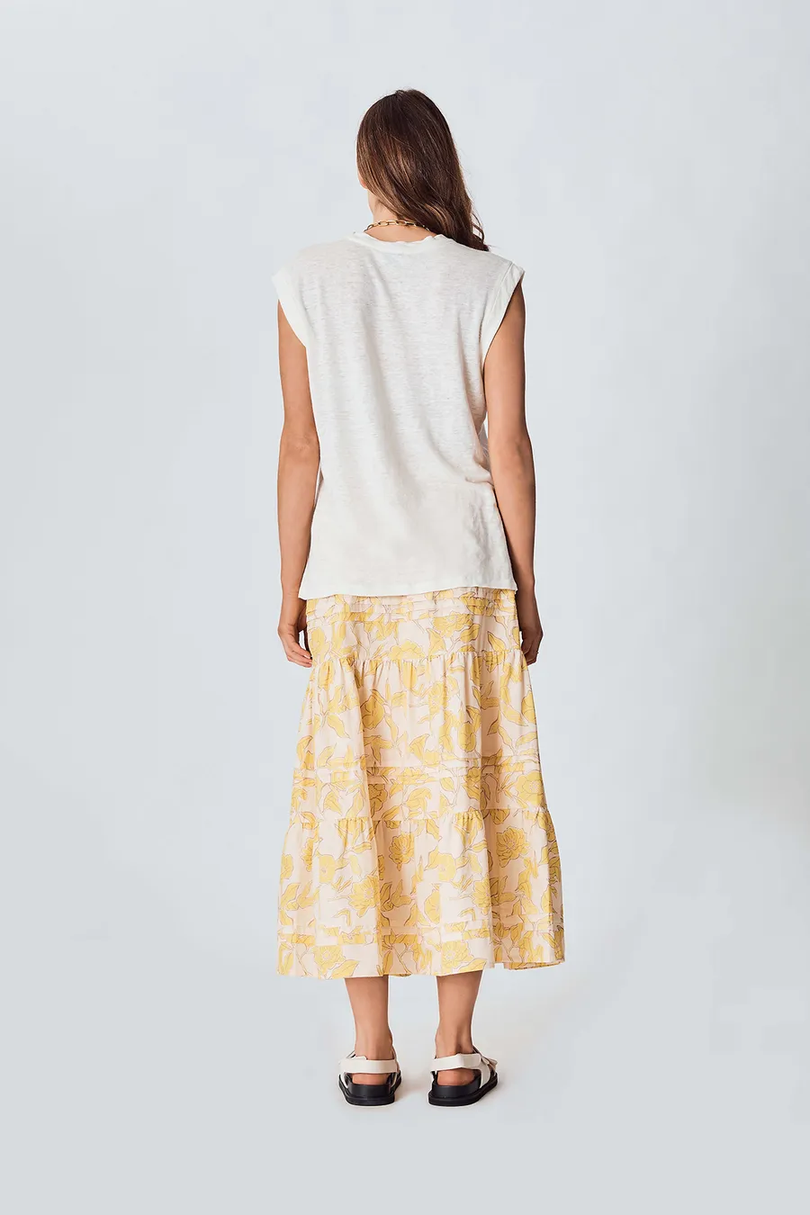 The Floral Maxi Skirt - Yellow Floral