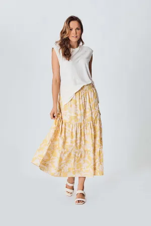The Floral Maxi Skirt - Yellow Floral