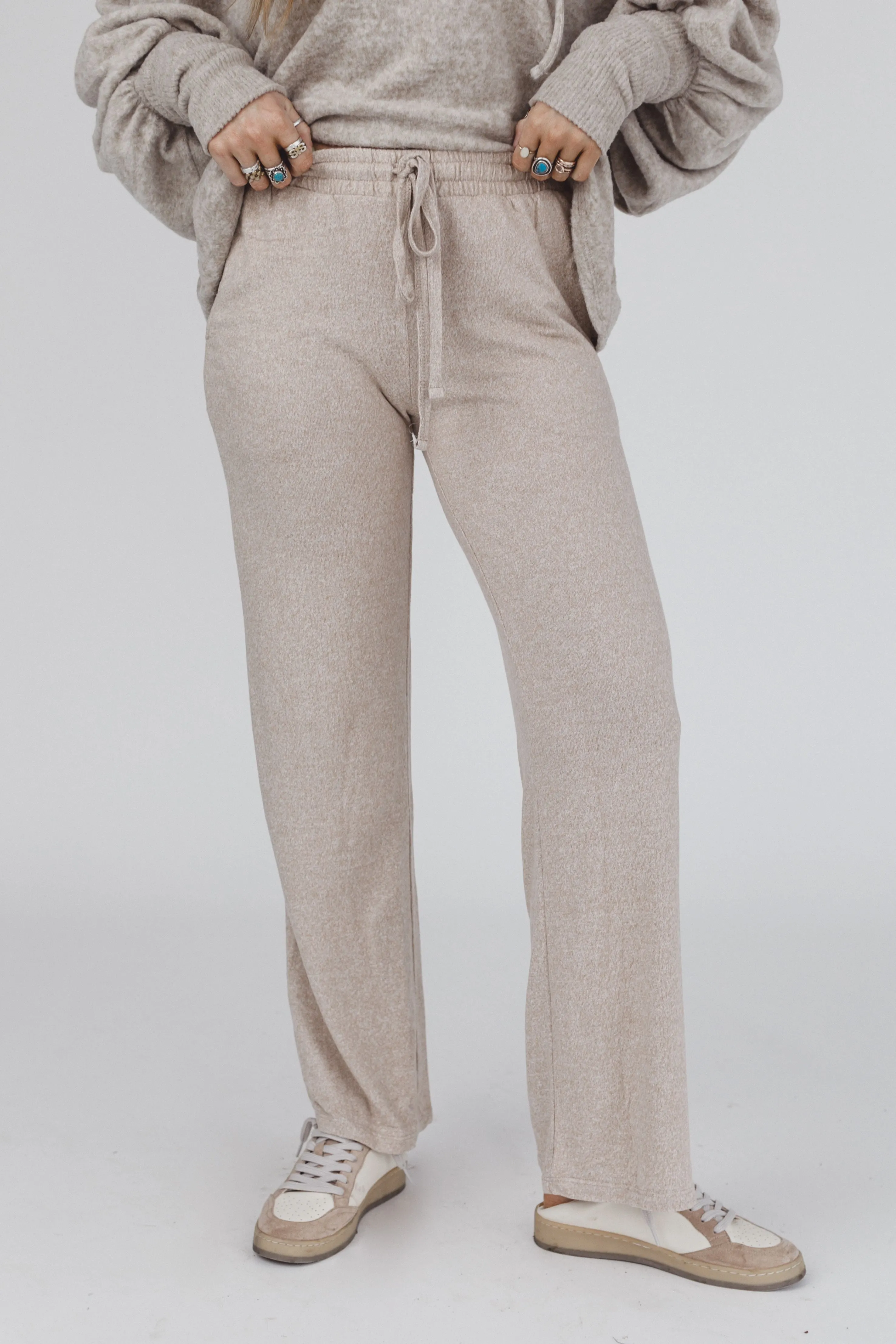 Top Flight Drawstring Pants - Beige