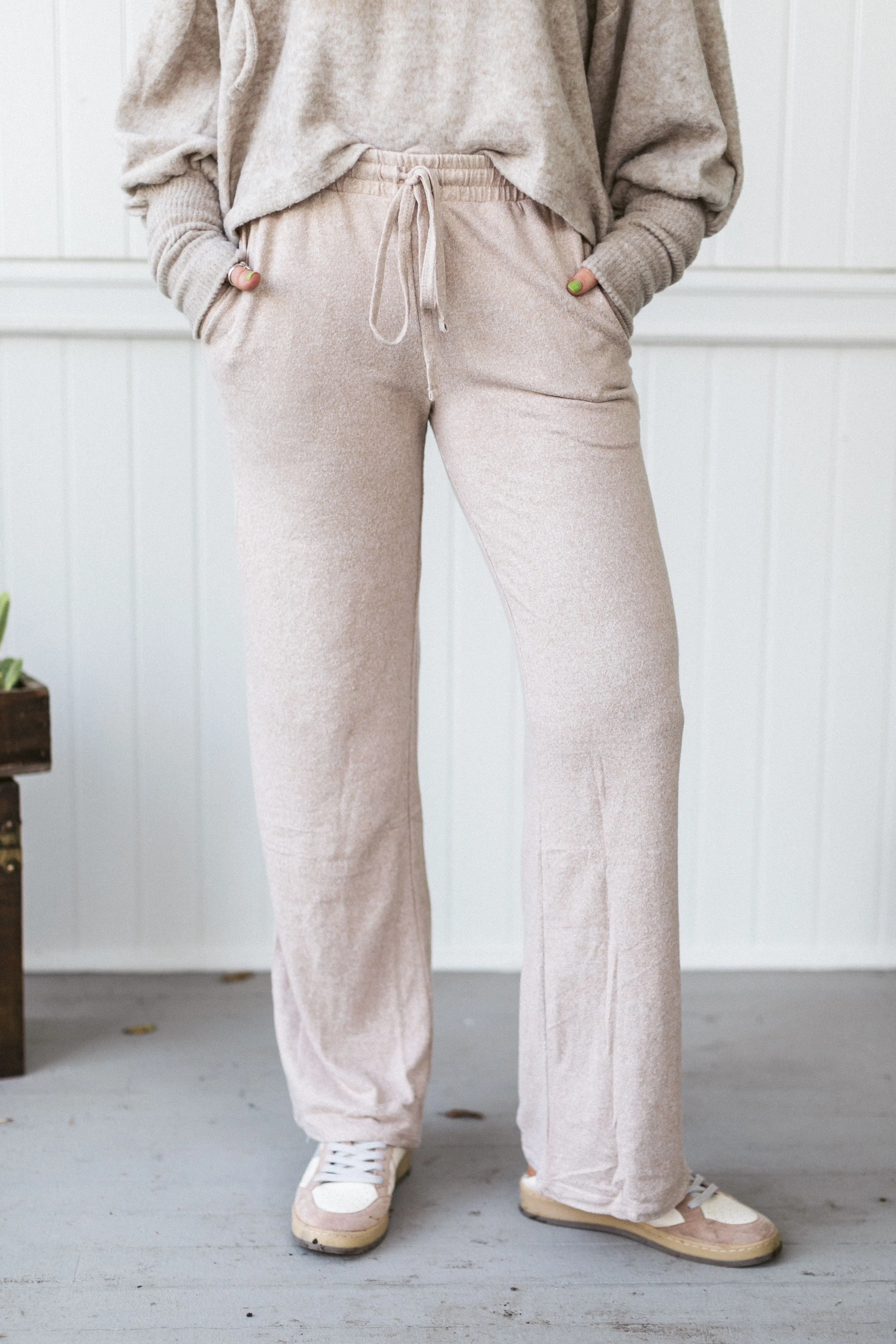 Top Flight Drawstring Pants - Beige