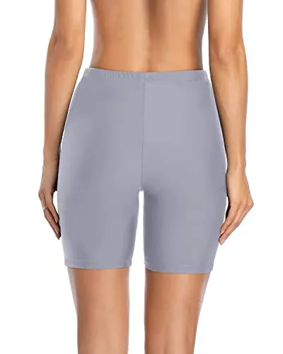 Tummy Control High Waisted Swim Shorts Women's Long Board Boy Shorts